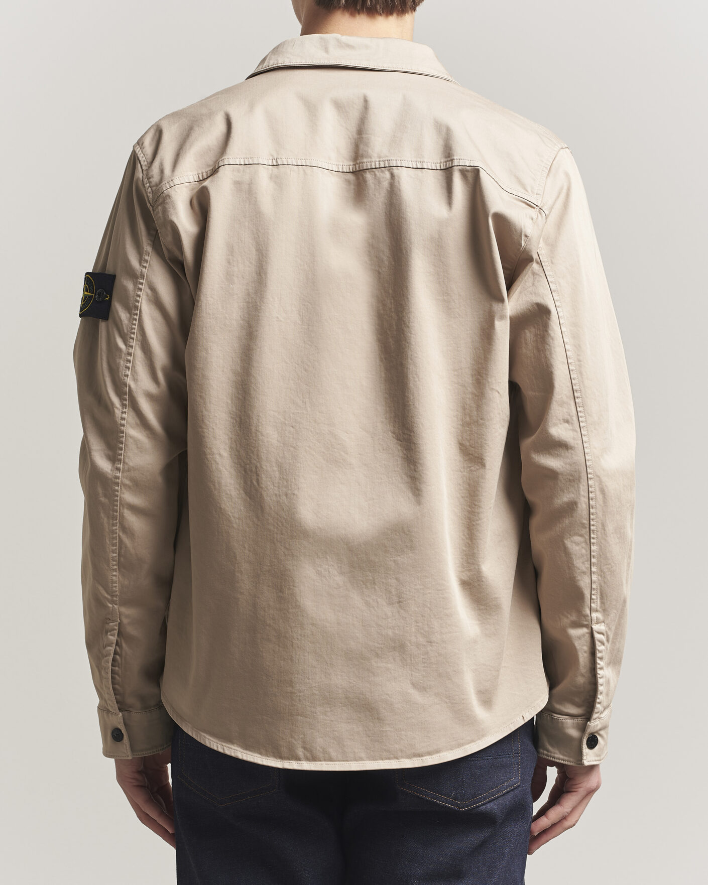 Men | Shirts | Stone Island | Cotton Stretch Zip Overshirt Desert
