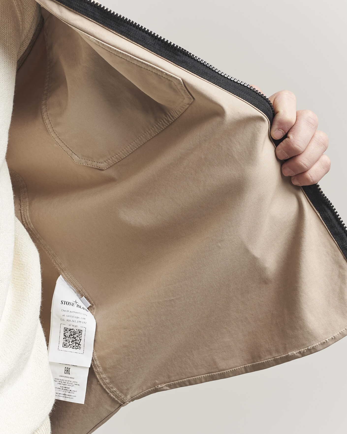 Men | Shirts | Stone Island | Cotton Stretch Zip Overshirt Desert