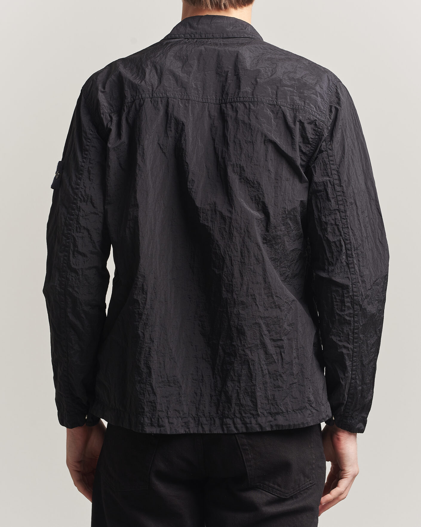 Stone Island Nylon Metal Zip Overshirt Black at CareOfCarl.com