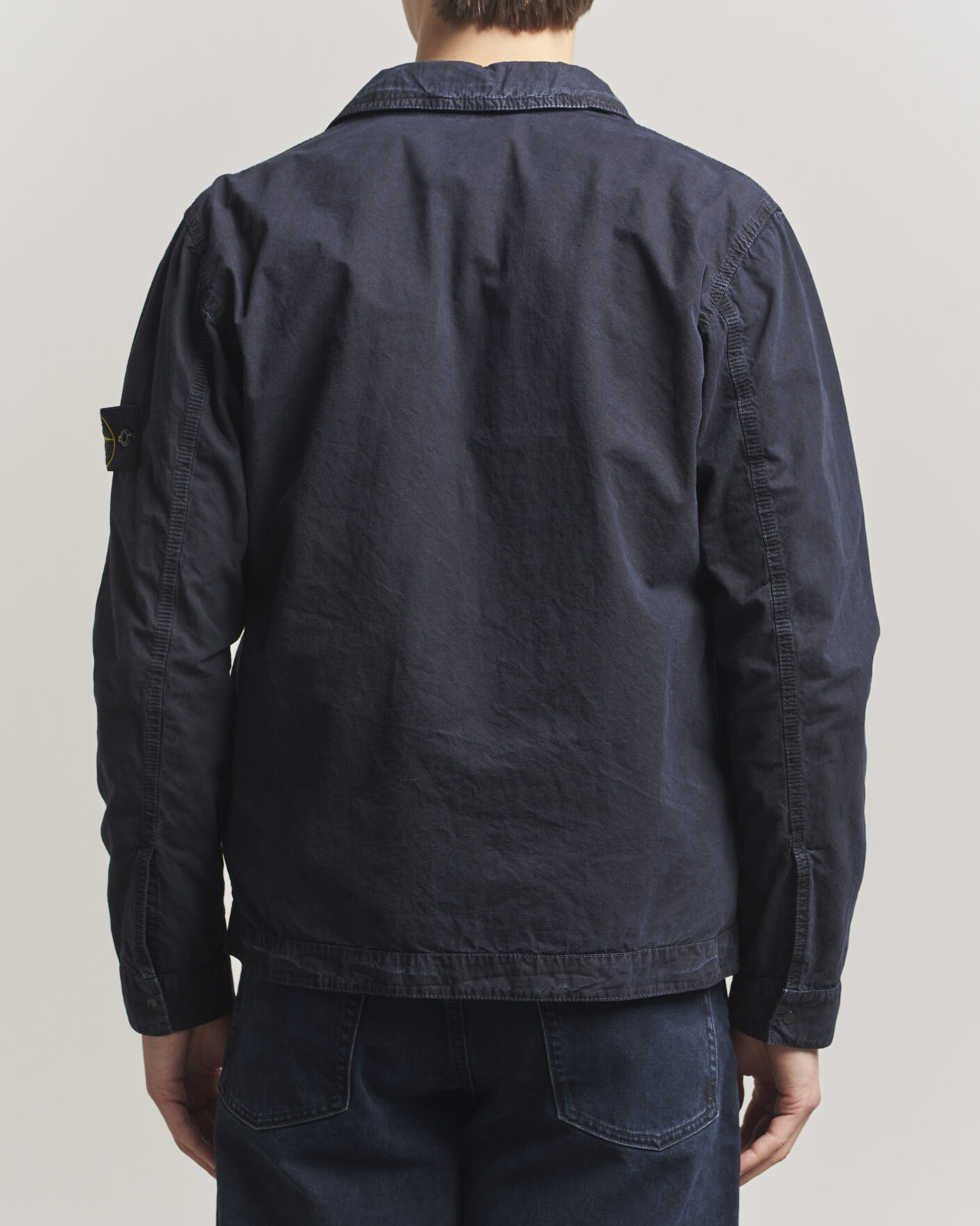 Men | Shirts | Stone Island | Brushed Cotton Canvas Zip Overshirt Navy
