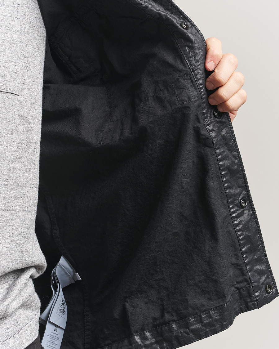 Men | Shirts | Stone Island | Garment Dyed Nylon Zip Overshirt Black