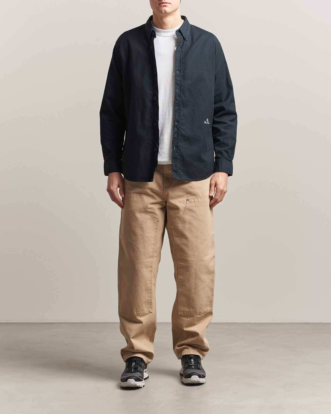 Men | Shirts | Stone Island | Organic Cotton Oxford Shirt Navy