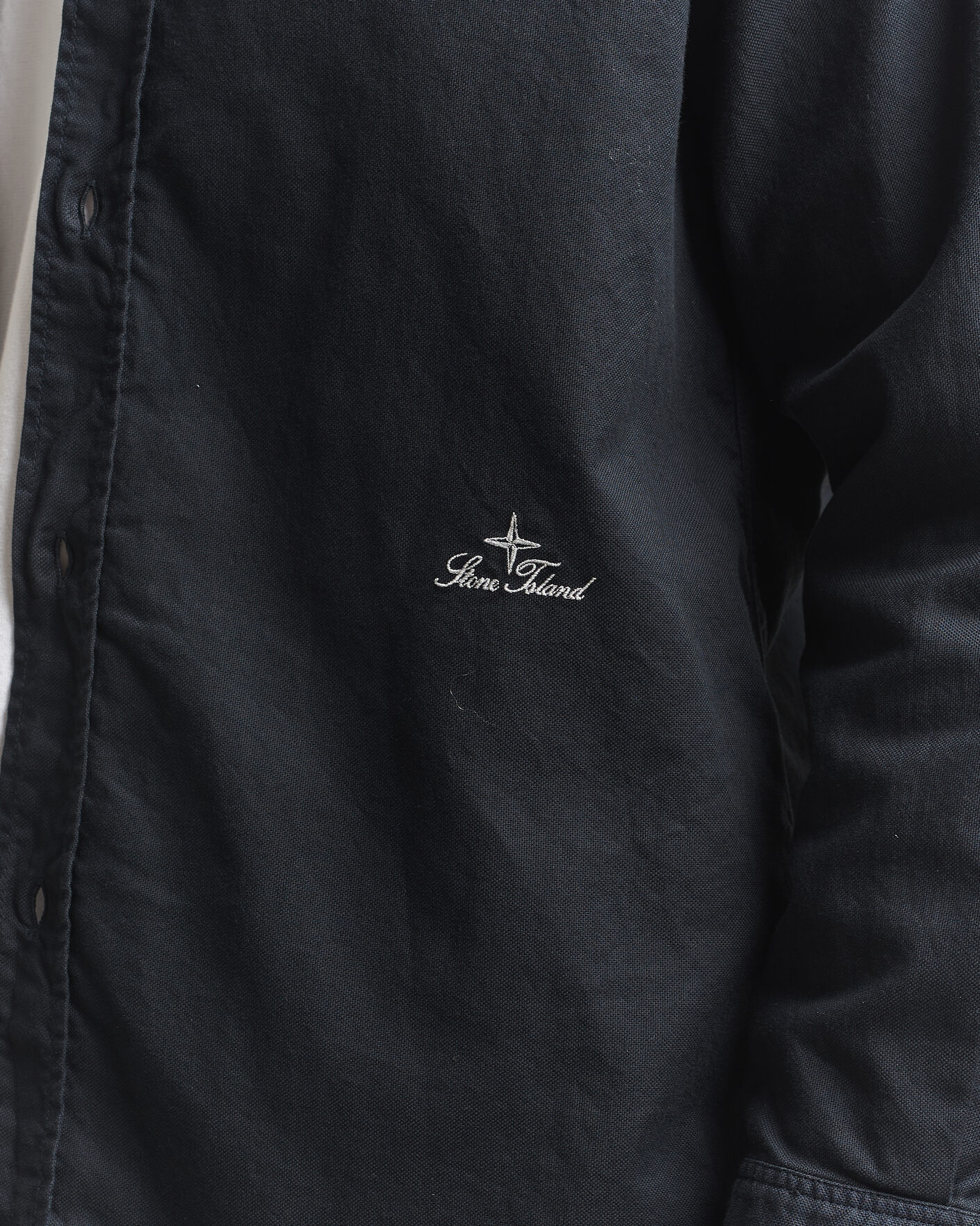 Men | Shirts | Stone Island | Organic Cotton Oxford Shirt Navy