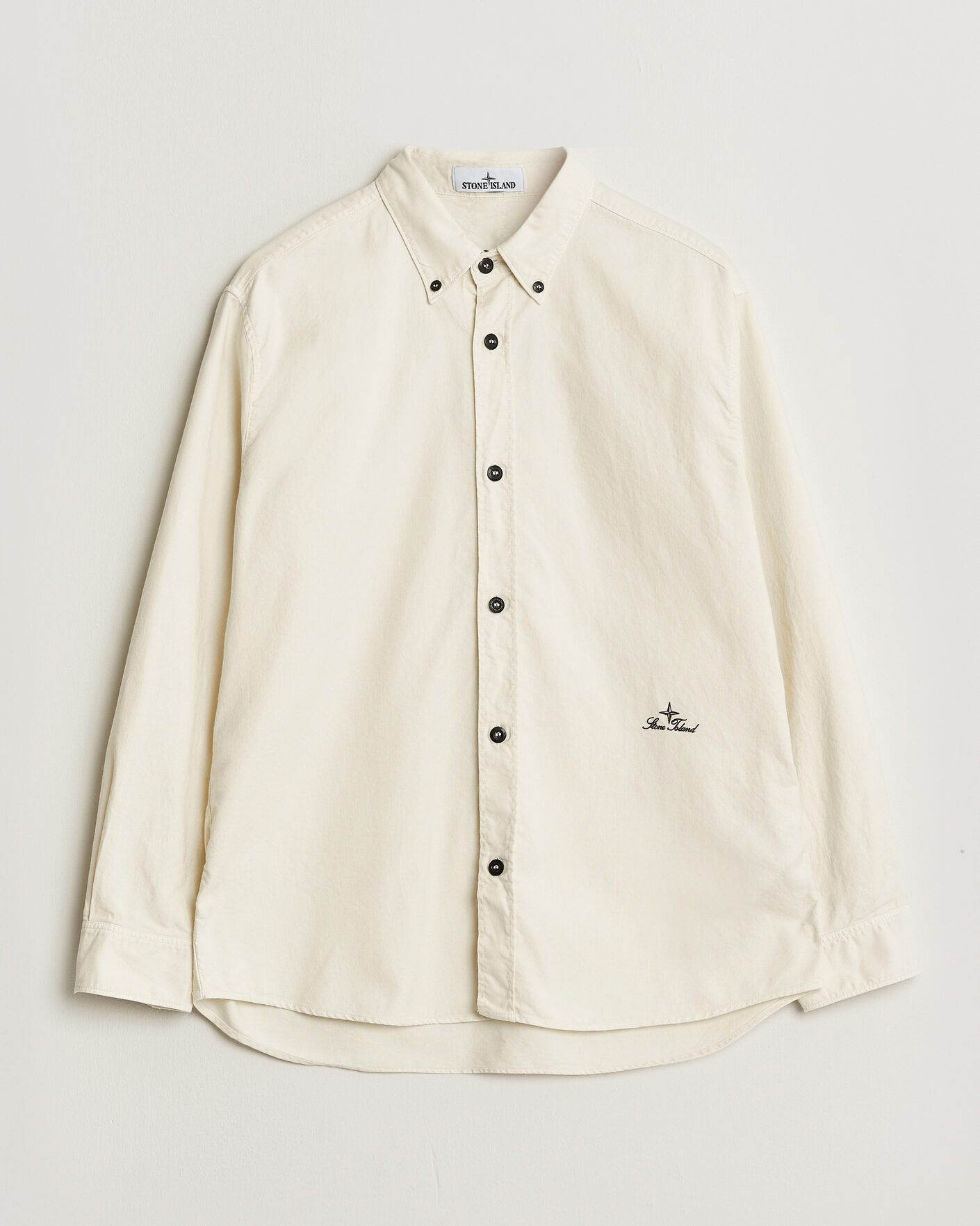 Men | Shirts | Stone Island | Organic Cotton Oxford Shirt Ivory