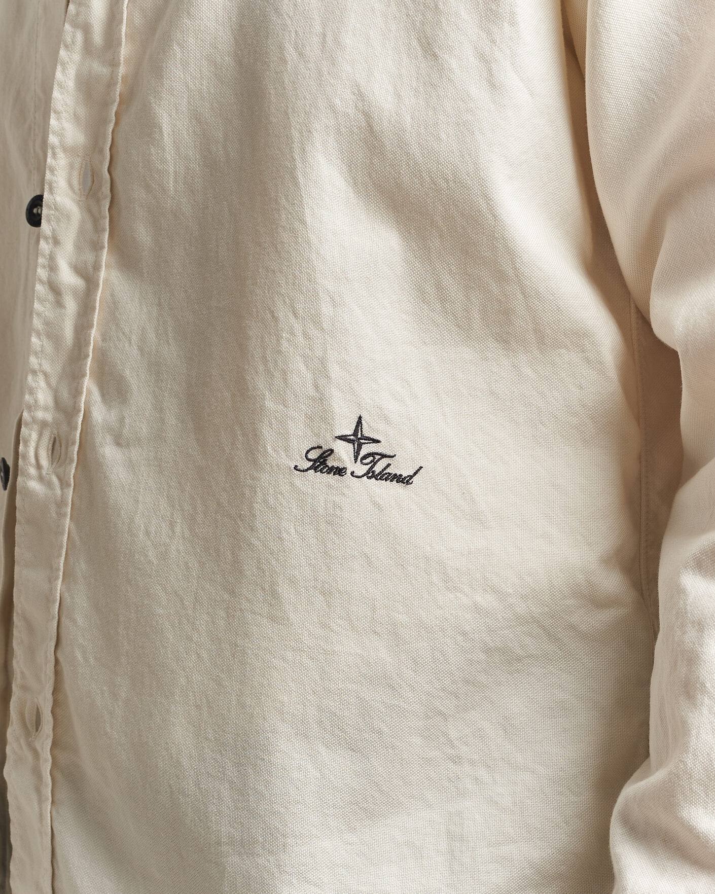 Stone Island Organic Cotton Oxford Shirt Ivory at CareOfCarl.com