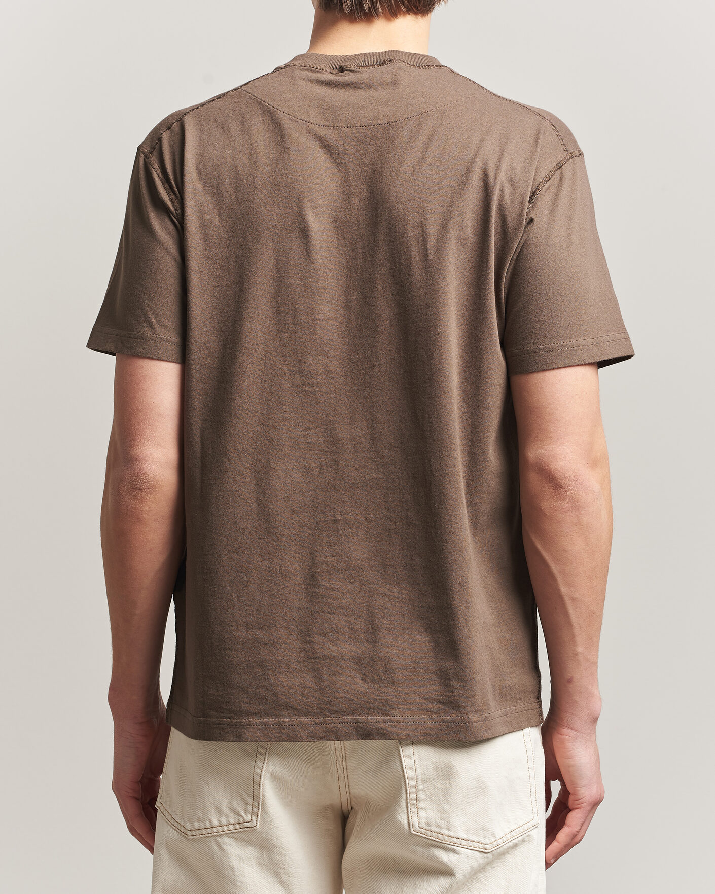 Men | T-Shirts | Stone Island | Organic Cotton Fissato Effect T-Shirt Umber