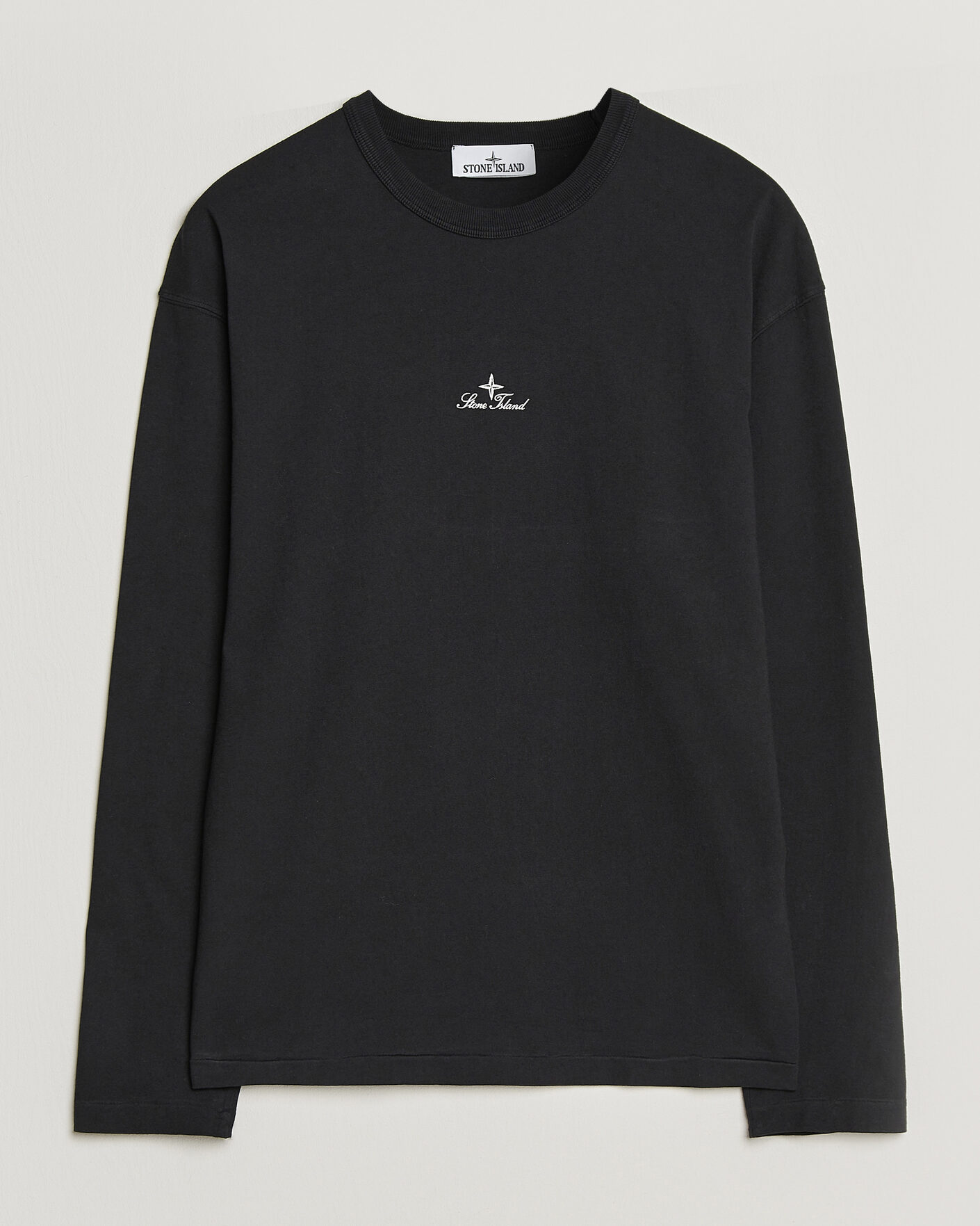 Stone Island Organic Cotton Jersey Long Sleeve Logo T-Shirt Black