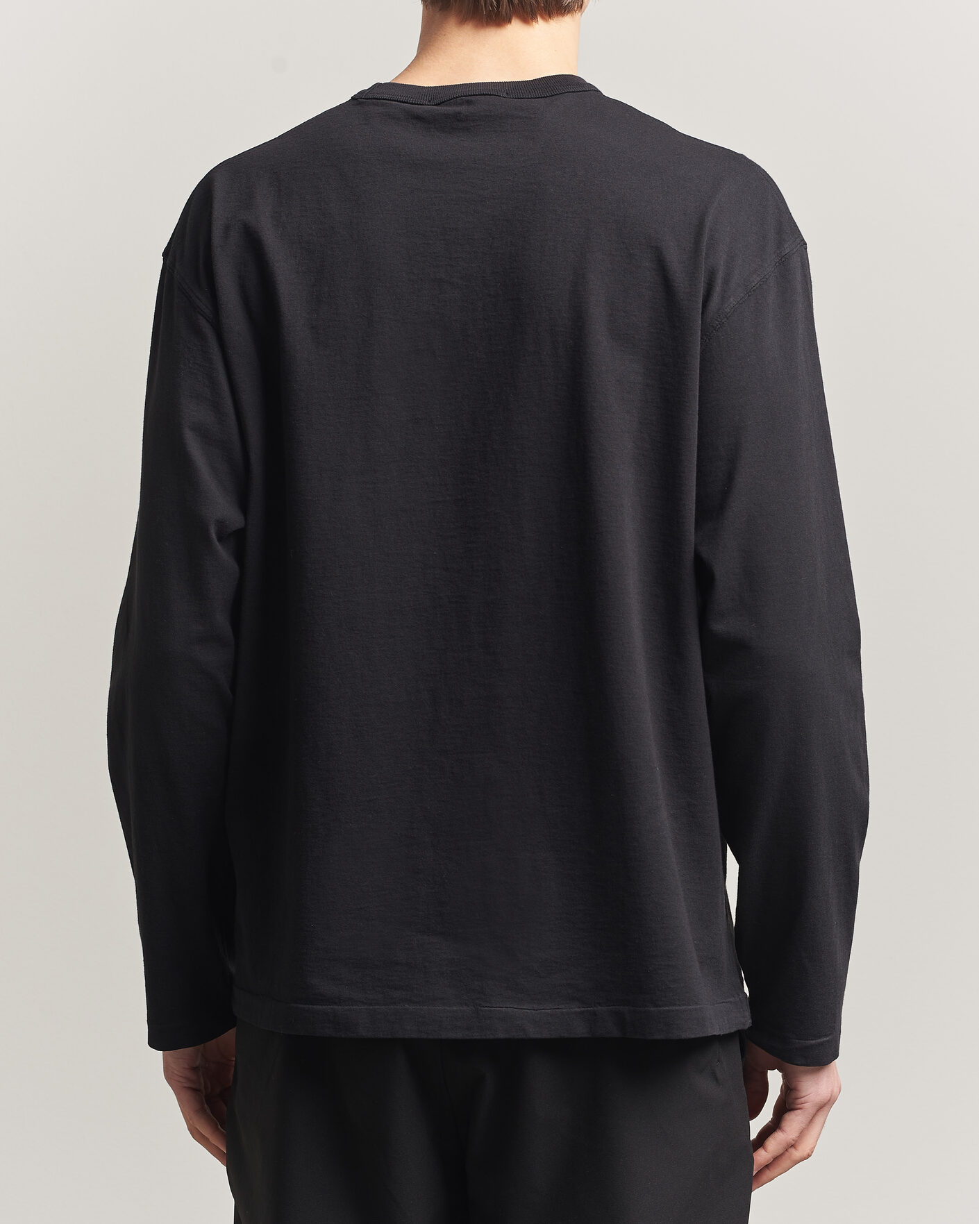 Men | T-Shirts | Stone Island | Organic Cotton Jersey Long Sleeve Logo T-Shirt Black