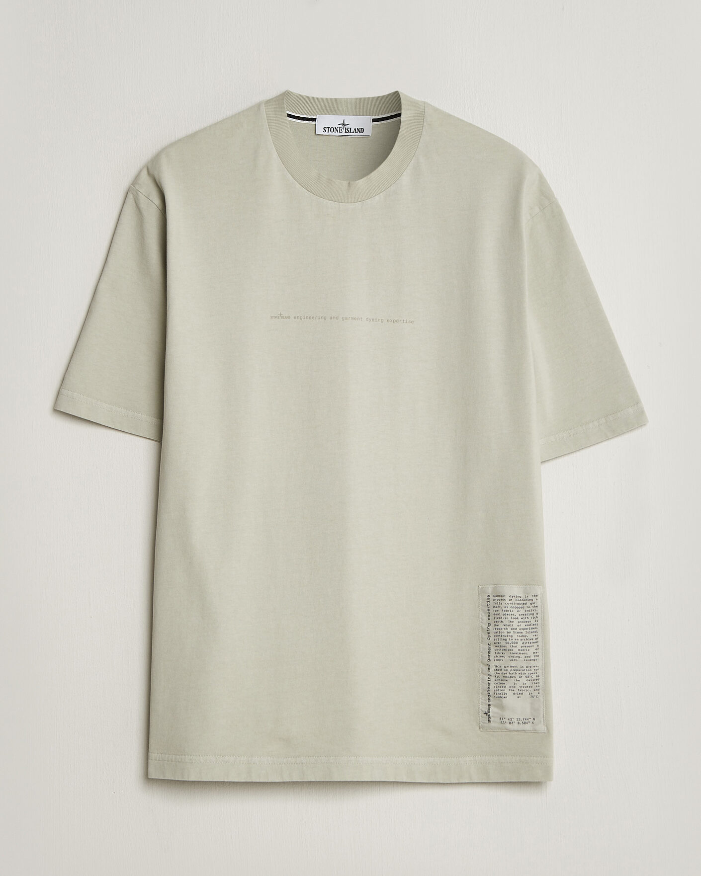 Men | T-Shirts | Stone Island | Combed Cotton Jersey Printed T-Shirt Pearl Grey