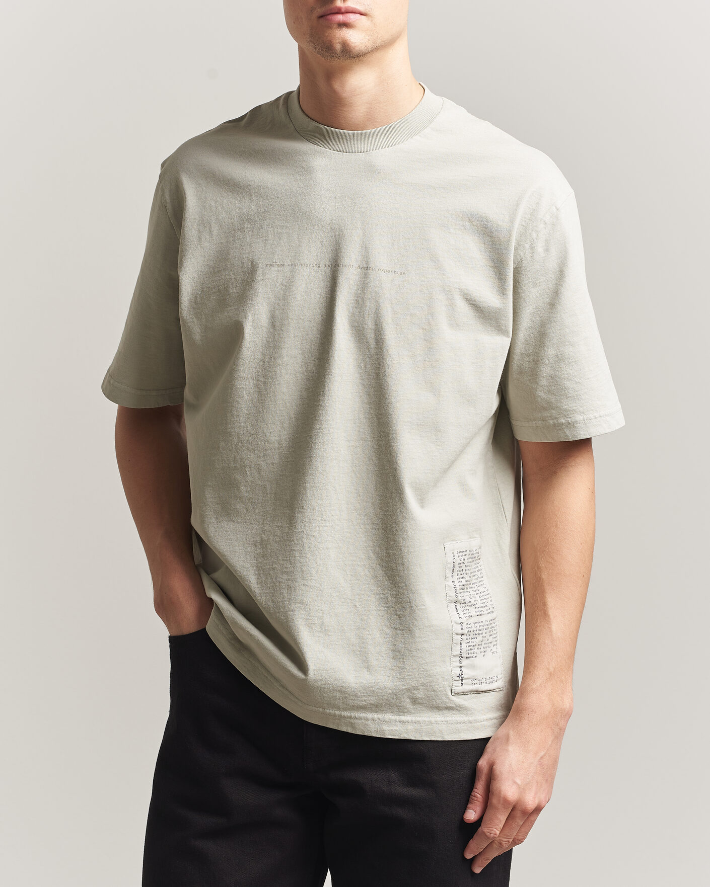 Men | T-Shirts | Stone Island | Combed Cotton Jersey Printed T-Shirt Pearl Grey