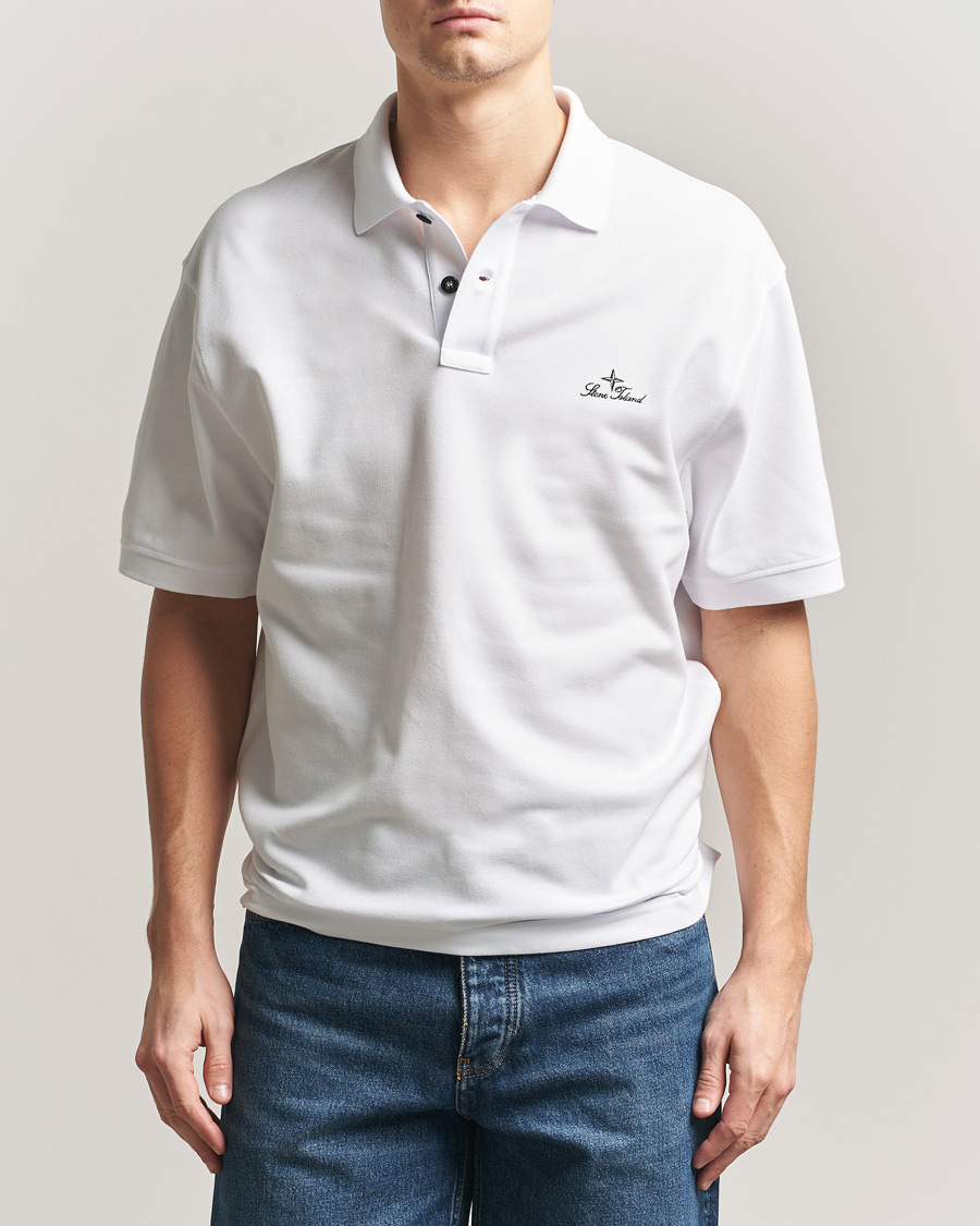 Men | Polo Shirts | Stone Island | Organic Cotton Pique White