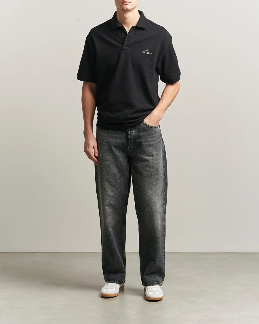 Men | Polo Shirts | Stone Island | Organic Cotton Pique Black