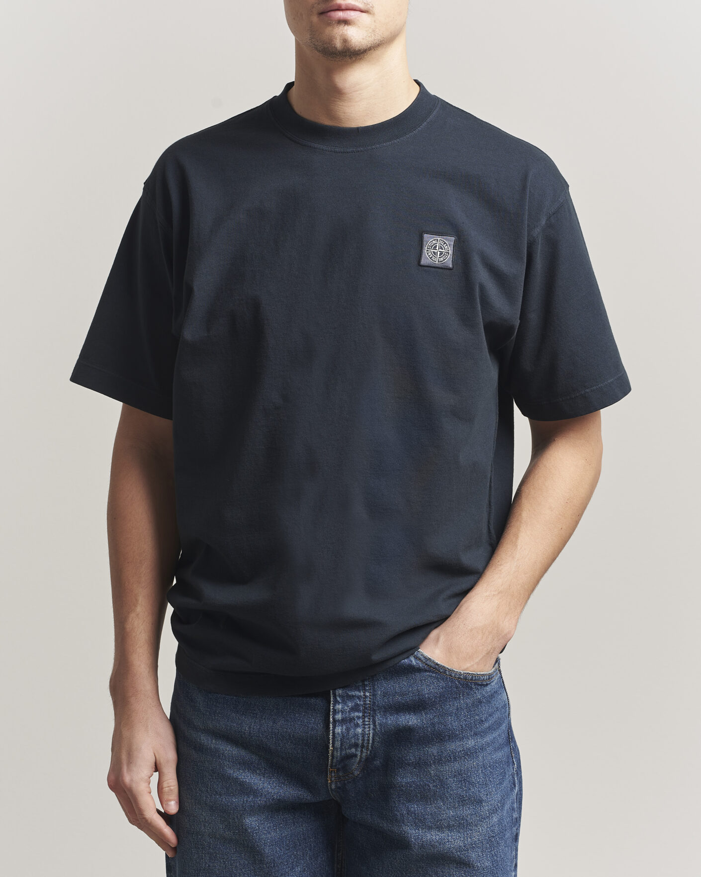Men | T-Shirts | Stone Island | Combed Organic Cotton T-Shirt Navy