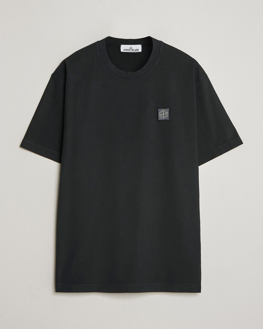 Men | T-Shirts | Stone Island | Combed Organic Cotton T-Shirt Black