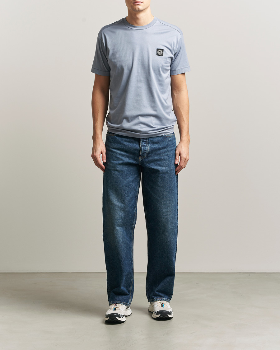 Men | T-Shirts | Stone Island | Garment Dyed Cotton Jersey T-Shirt Dark Blue