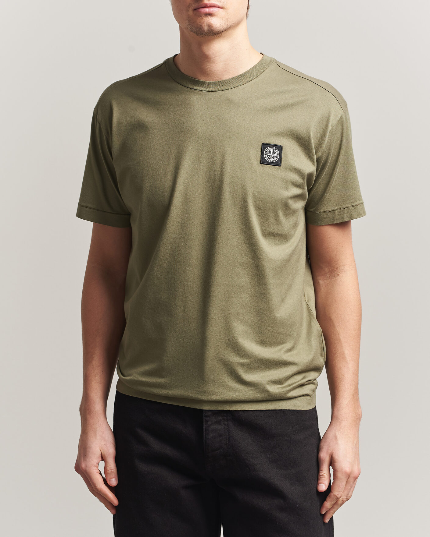 Men | T-Shirts | Stone Island | Garment Dyed Cotton Jersey T-Shirt Military Green