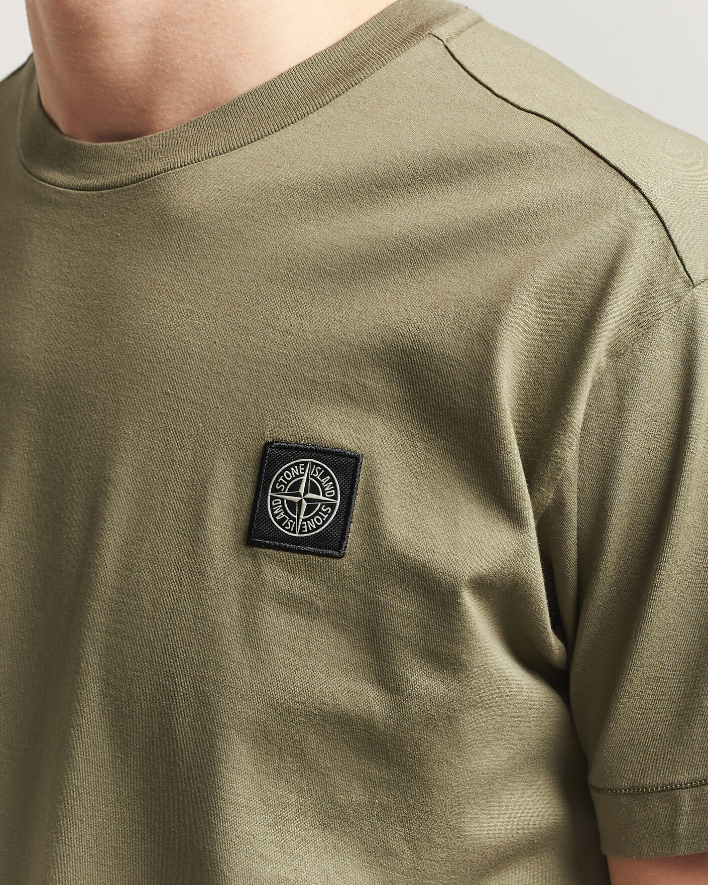 Stone Island Garment Dyed Cotton Jersey T-Shirt Military Green at