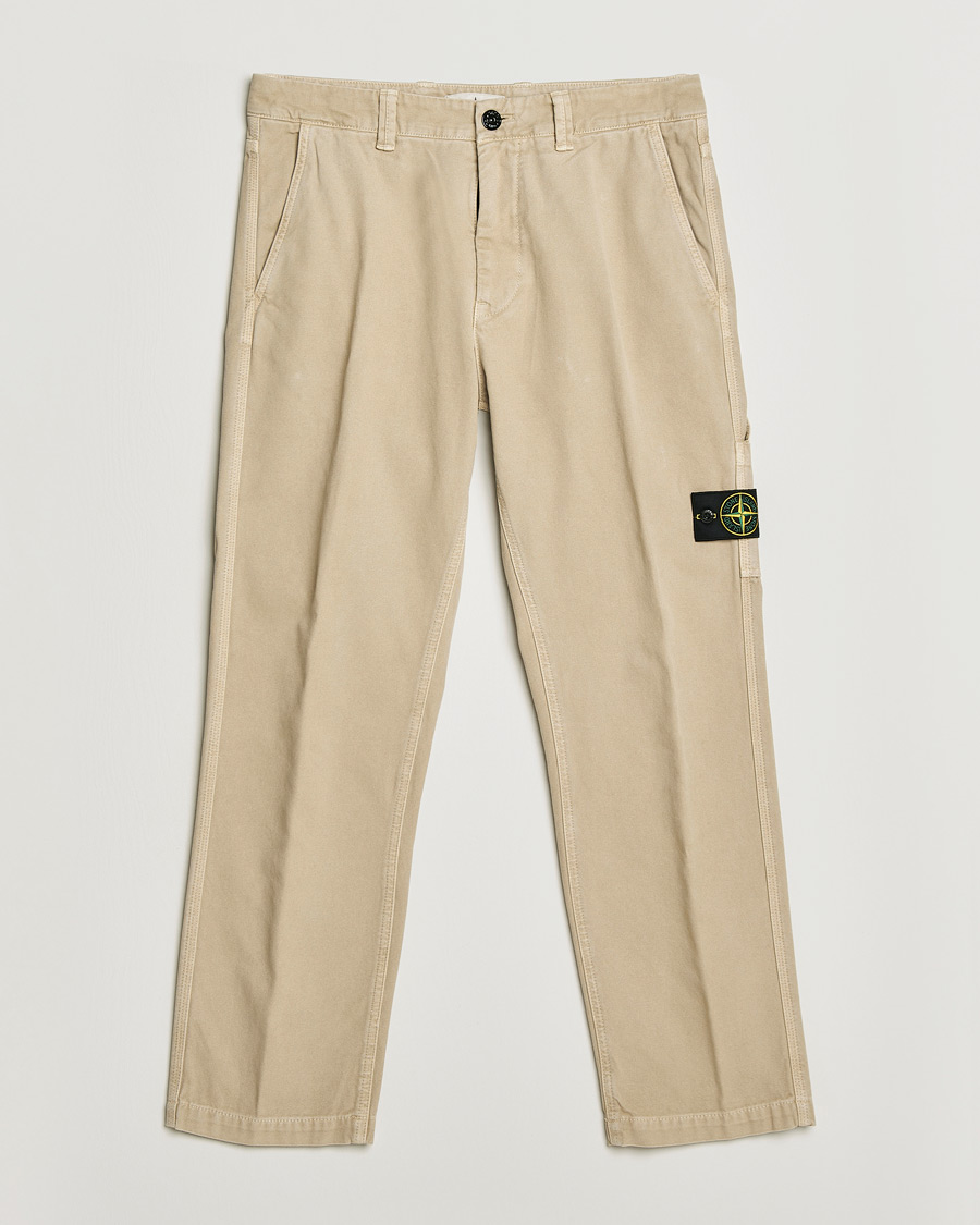 Men | Trousers | Stone Island | Organic Panama Cotton Trousers Desert