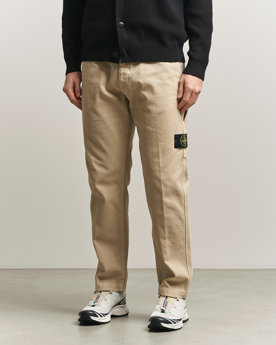 Stone Island Organic Panama Cotton Trousers Desert at CareOfCarl.com