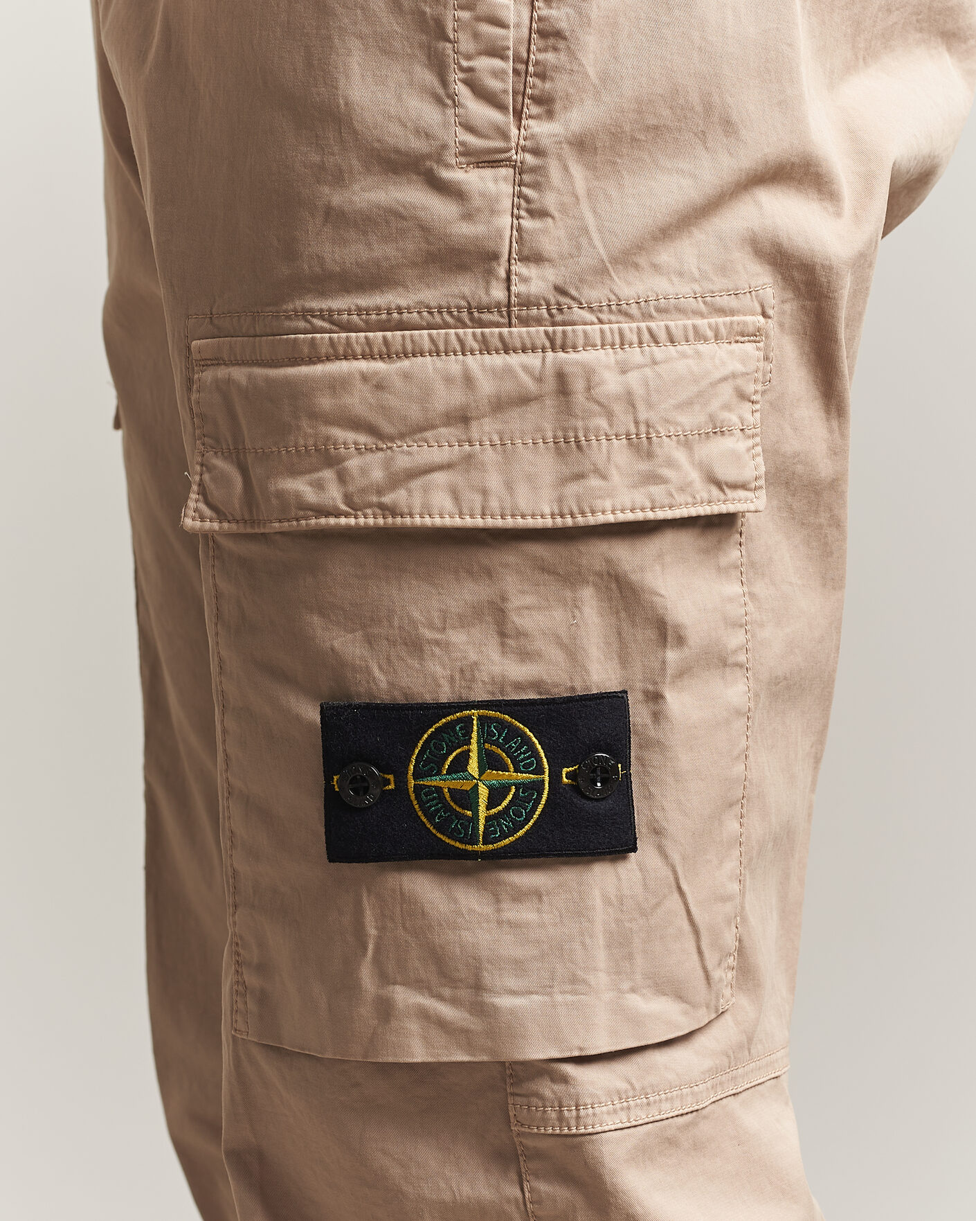 Stone Island Stretch Cotton Twill Cargo Trousers Desert at