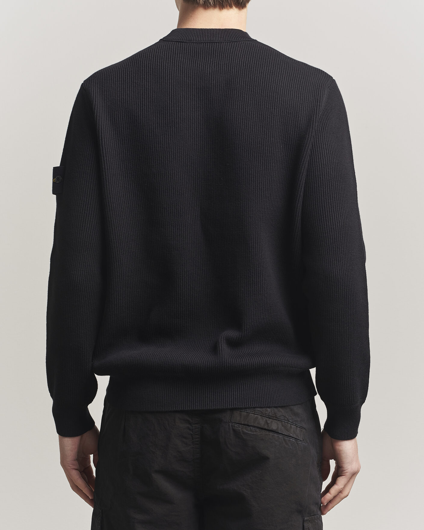 Men | Sweaters & Knitwear | Stone Island | Ribbed Soft Organic Cotton Crewneck Black