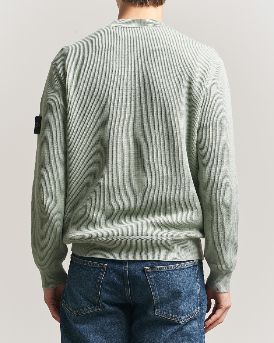 Men | Sweaters & Knitwear | Stone Island | Ribbed Soft Organic Cotton Crewneck Sage