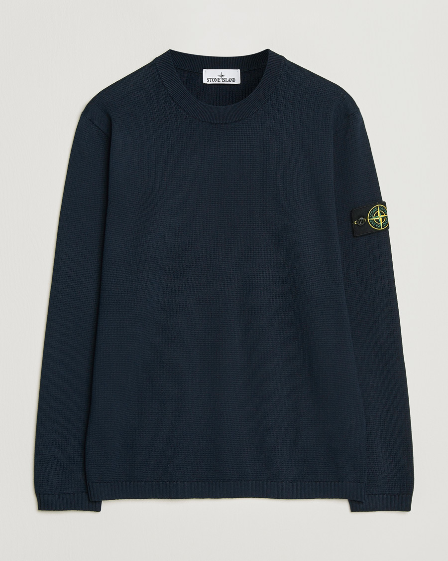 Men | Sweaters & Knitwear | Stone Island | Micro Stitch Soft Organic Cotton Crewneck Navy