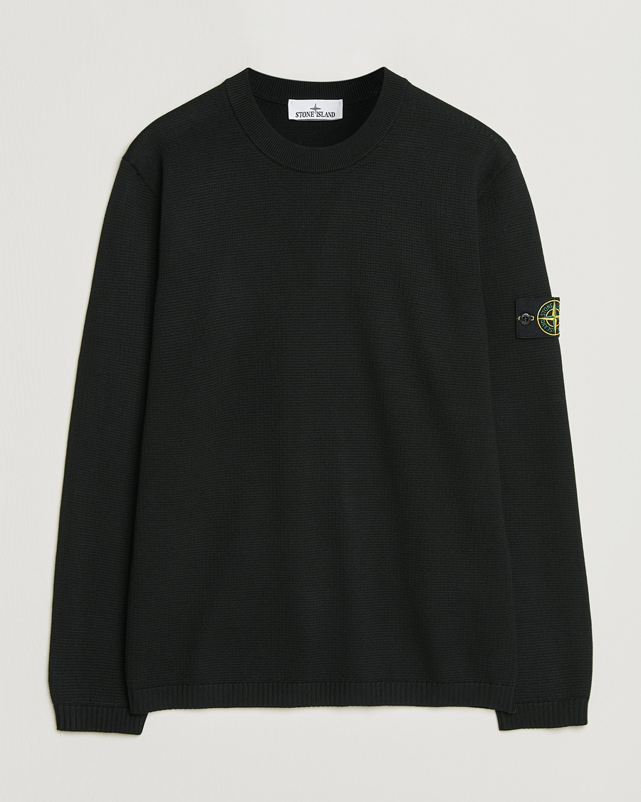 Men | Sweaters & Knitwear | Stone Island | Micro Stitch Soft Organic Cotton Crewneck Black