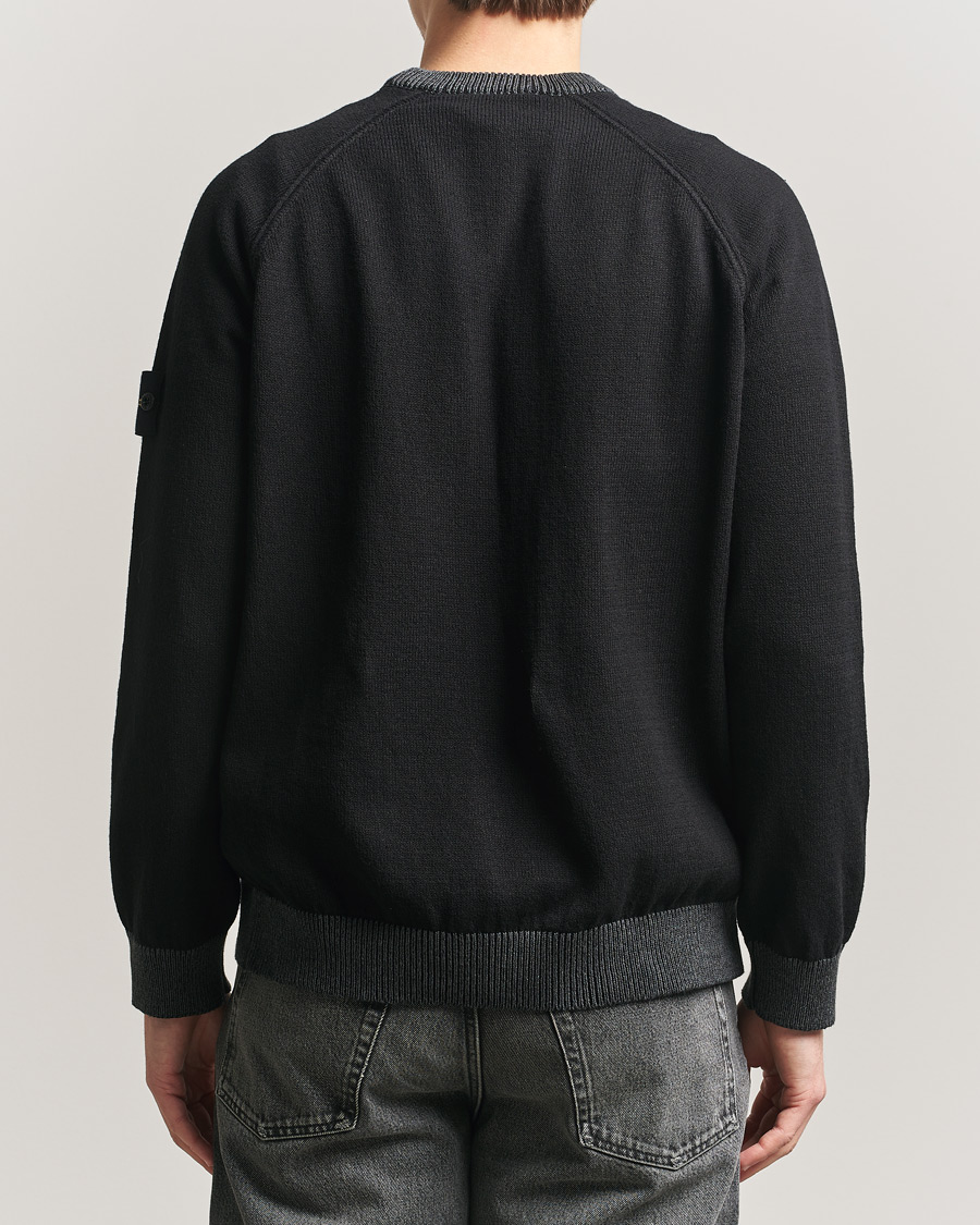 Stone Island Raw Hand Organic Cotton Raglan Crewneck Black at