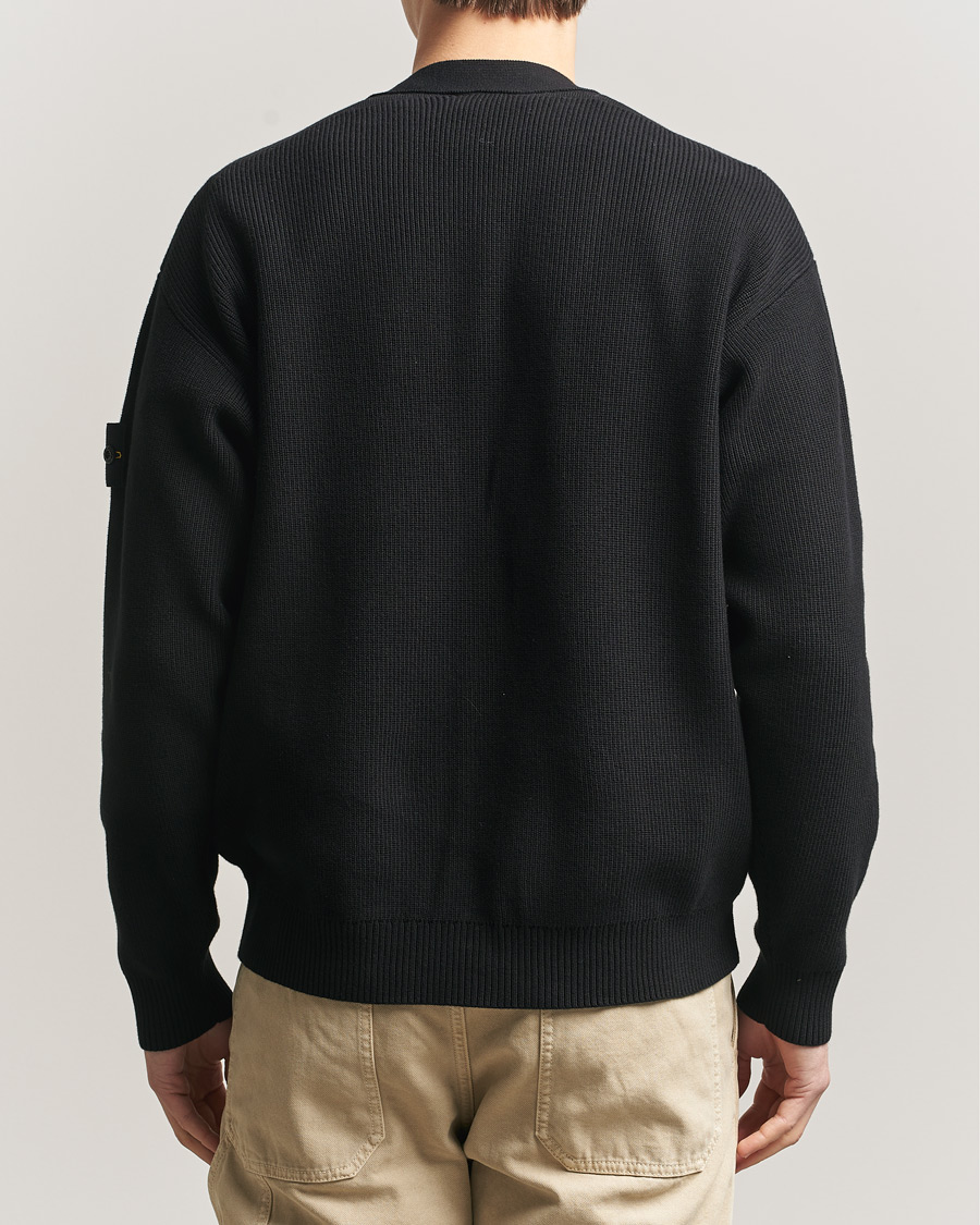Men | Sweaters & Knitwear | Stone Island | Ribbed Soft Organic Cotton Cardigan Black