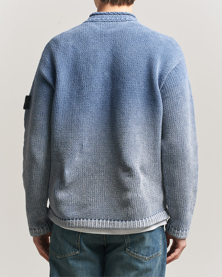 Stone Island Cotton Chenille Degrade Print Crewneck Dark Blue at