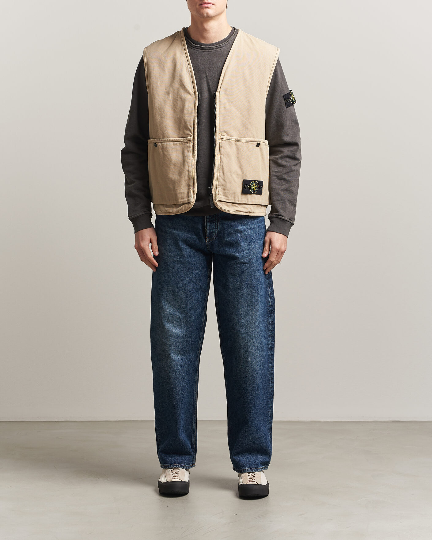 Men | Gilets | Stone Island | Organic Panama Cotton Padded Vest Desert