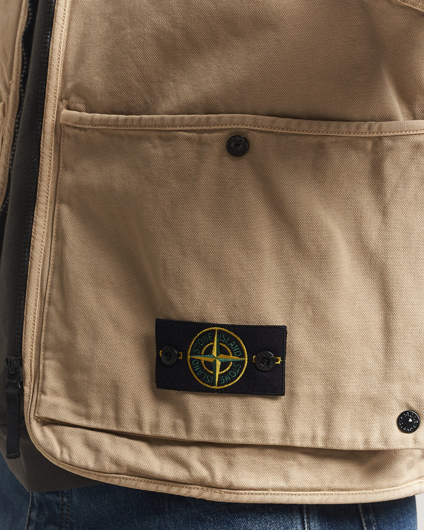 Men | Gilets | Stone Island | Organic Panama Cotton Padded Vest Desert