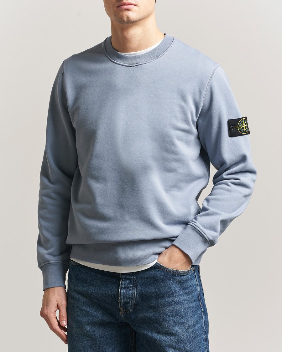 Men | Sweaters & Knitwear | Stone Island | Garment Dyed Fleece Sweatshirt Dark Blue