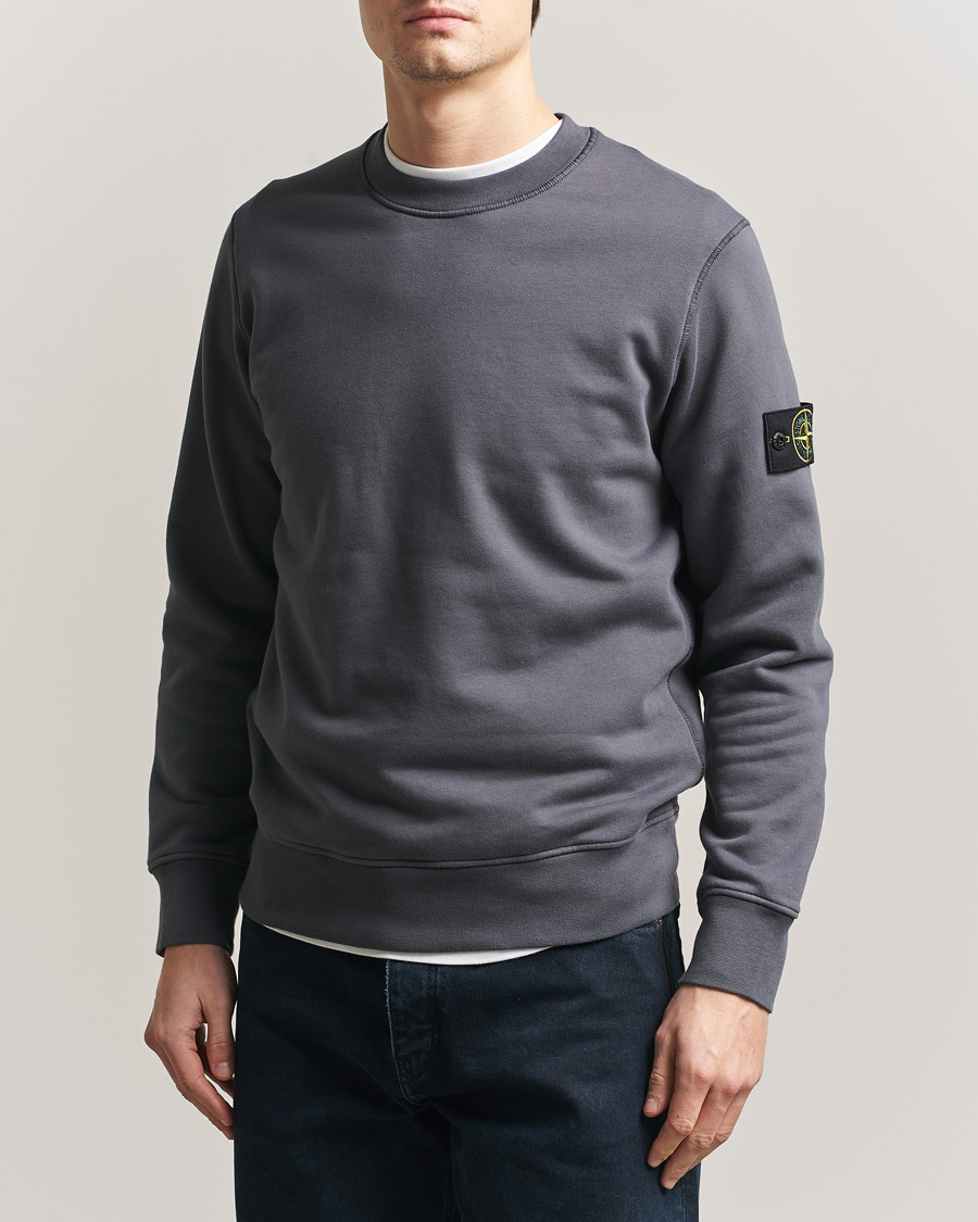 Stone Island Garment Dyed Fleece Sweatshirt Blue/Grey at