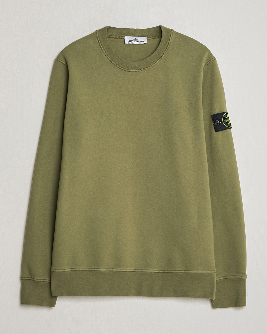 Men | Sweaters & Knitwear | Stone Island | Garment Dyed Fleece Sweatshirt Military Green