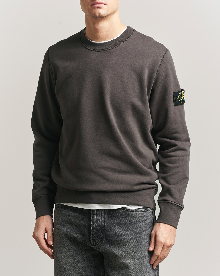 Men | Sweaters & Knitwear | Stone Island | Garment Dyed Fleece Sweatshirt Charcoal
