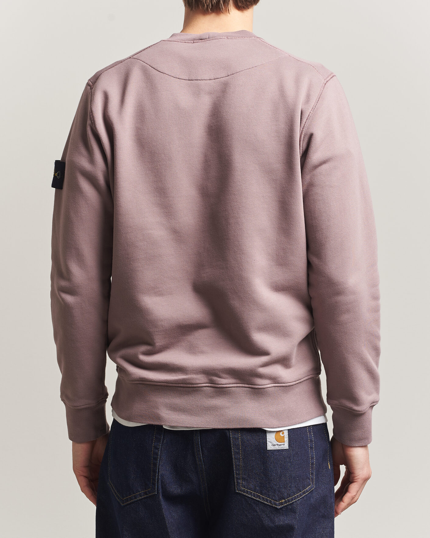 Men | Sweaters & Knitwear | Stone Island | Garment Dyed Fleece Sweatshirt Purple Grey