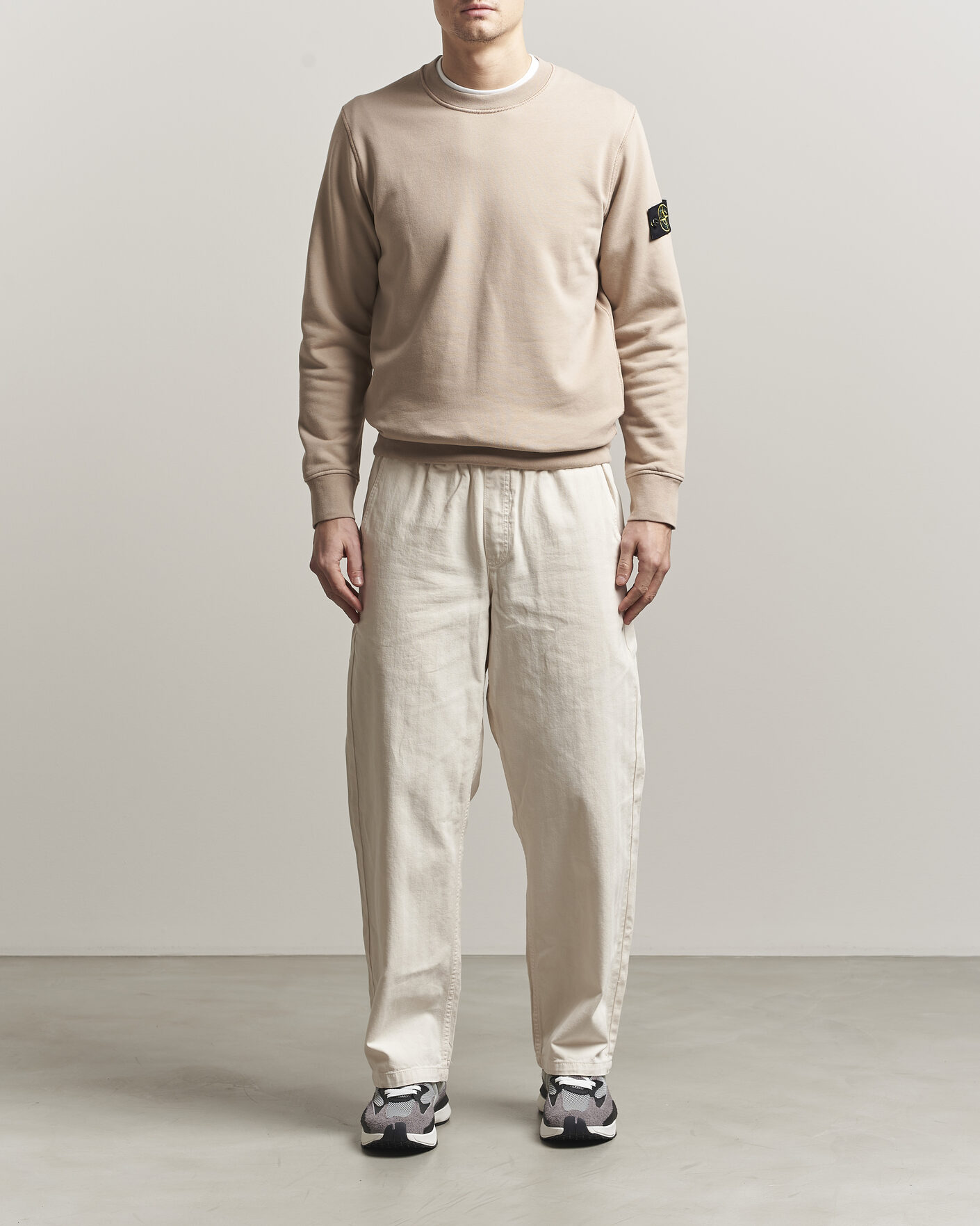 Men | Sweaters & Knitwear | Stone Island | Garment Dyed Fleece Sweatshirt Desert