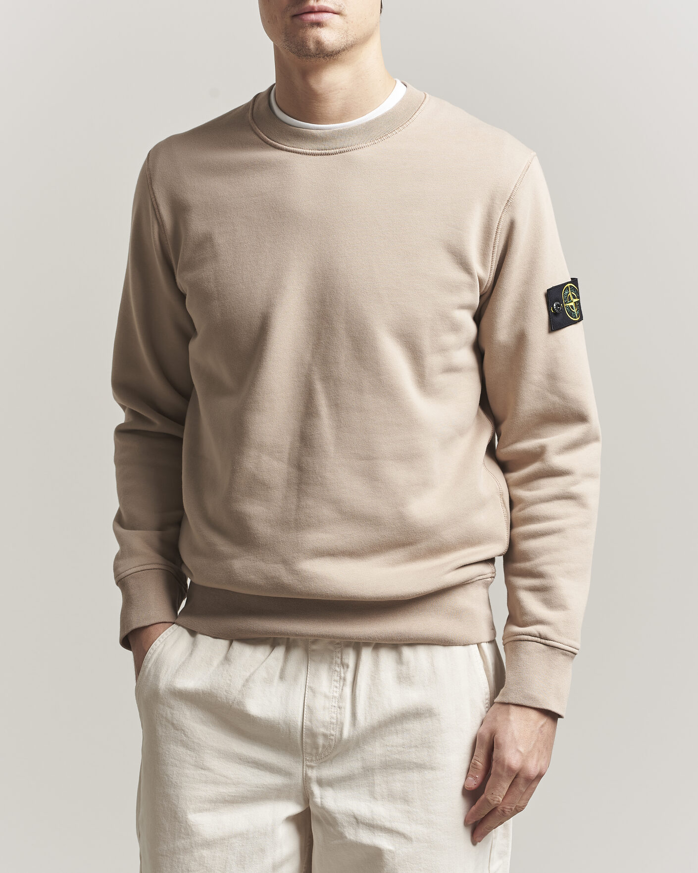 Men | Sweaters & Knitwear | Stone Island | Garment Dyed Fleece Sweatshirt Desert