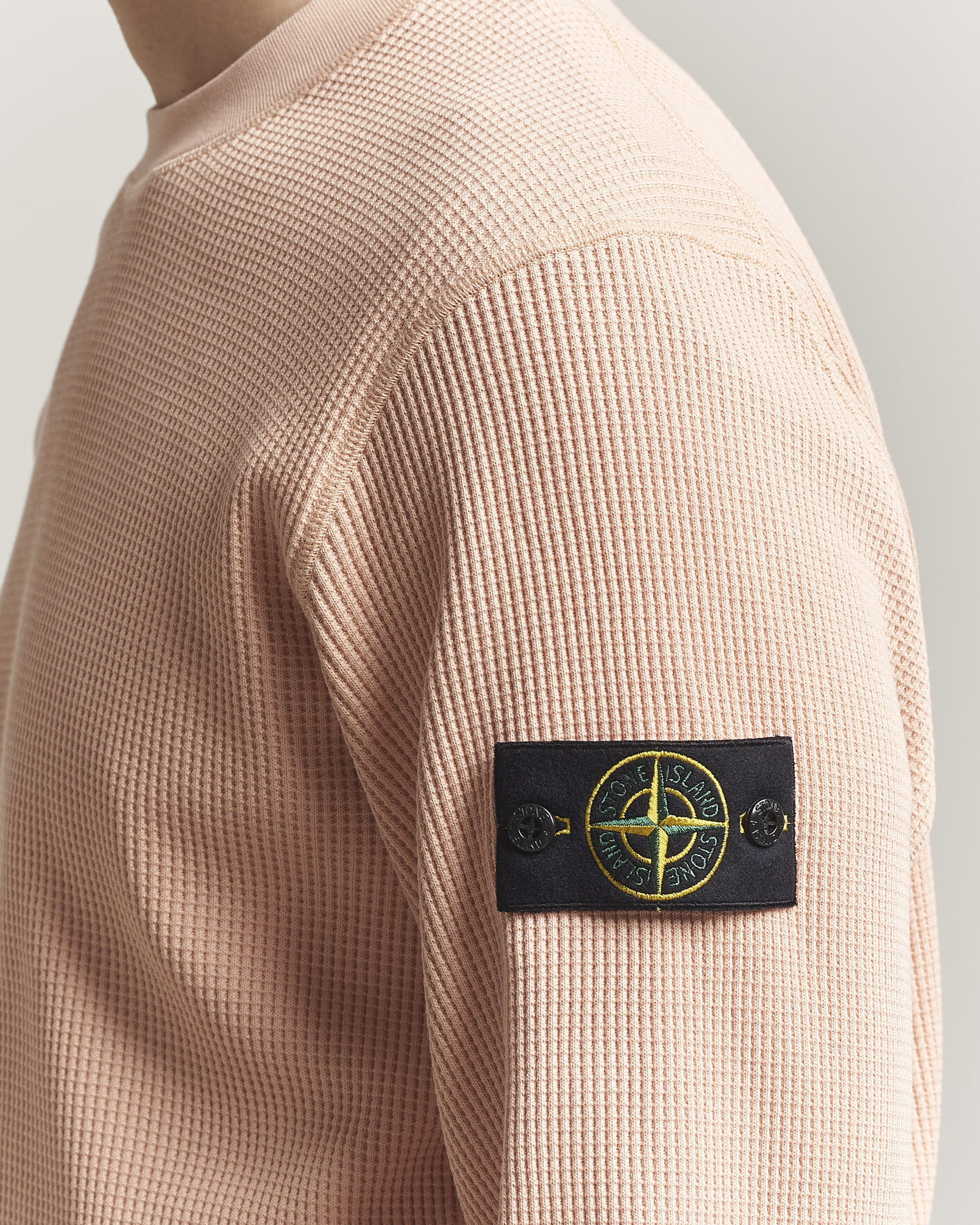 Stone Island Organic Cotton Waffle Fleece Sweatshirt Plaster Pink