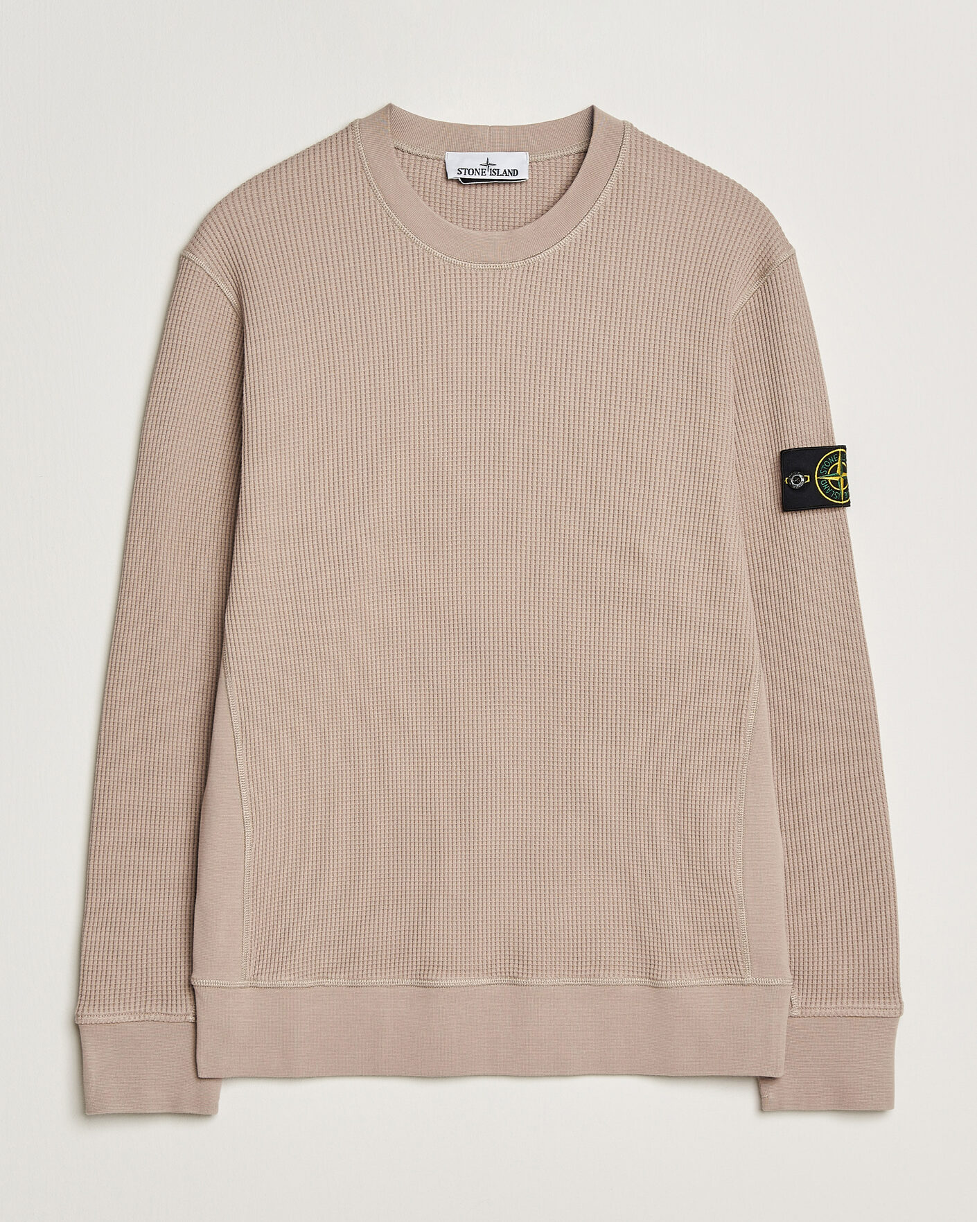 Men | Sweaters & Knitwear | Stone Island | Organic Cotton Waffle Fleece Sweatshirt Desert
