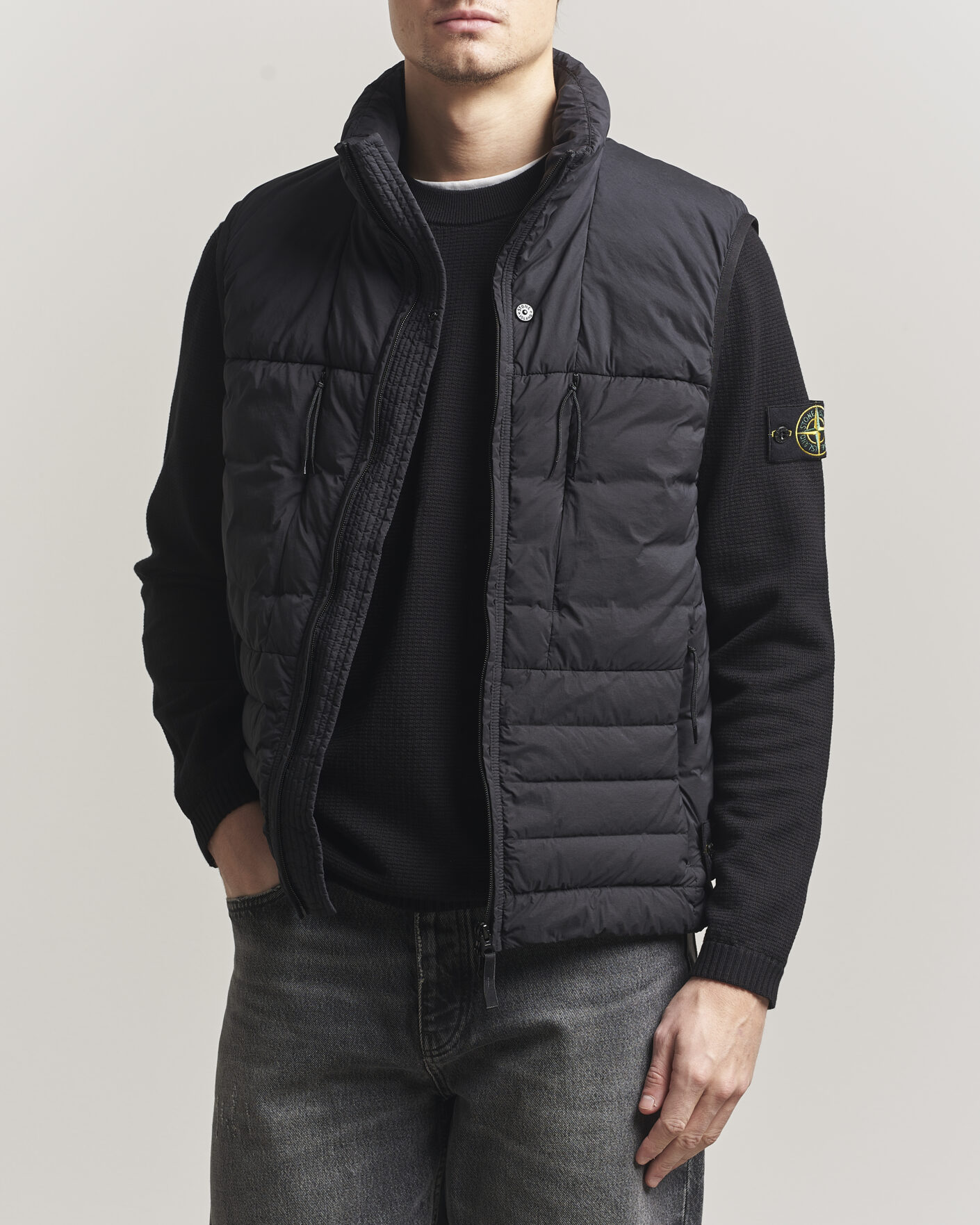 Stone Island Nylon Down Vest Black at CareOfCarl.com