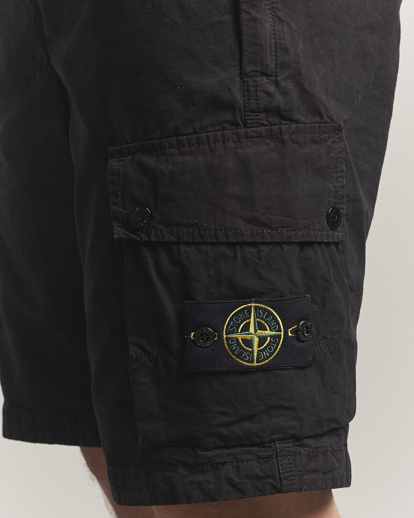 Men | Shorts | Stone Island | Brushed Cotton Canvas Cargo Shorts Black