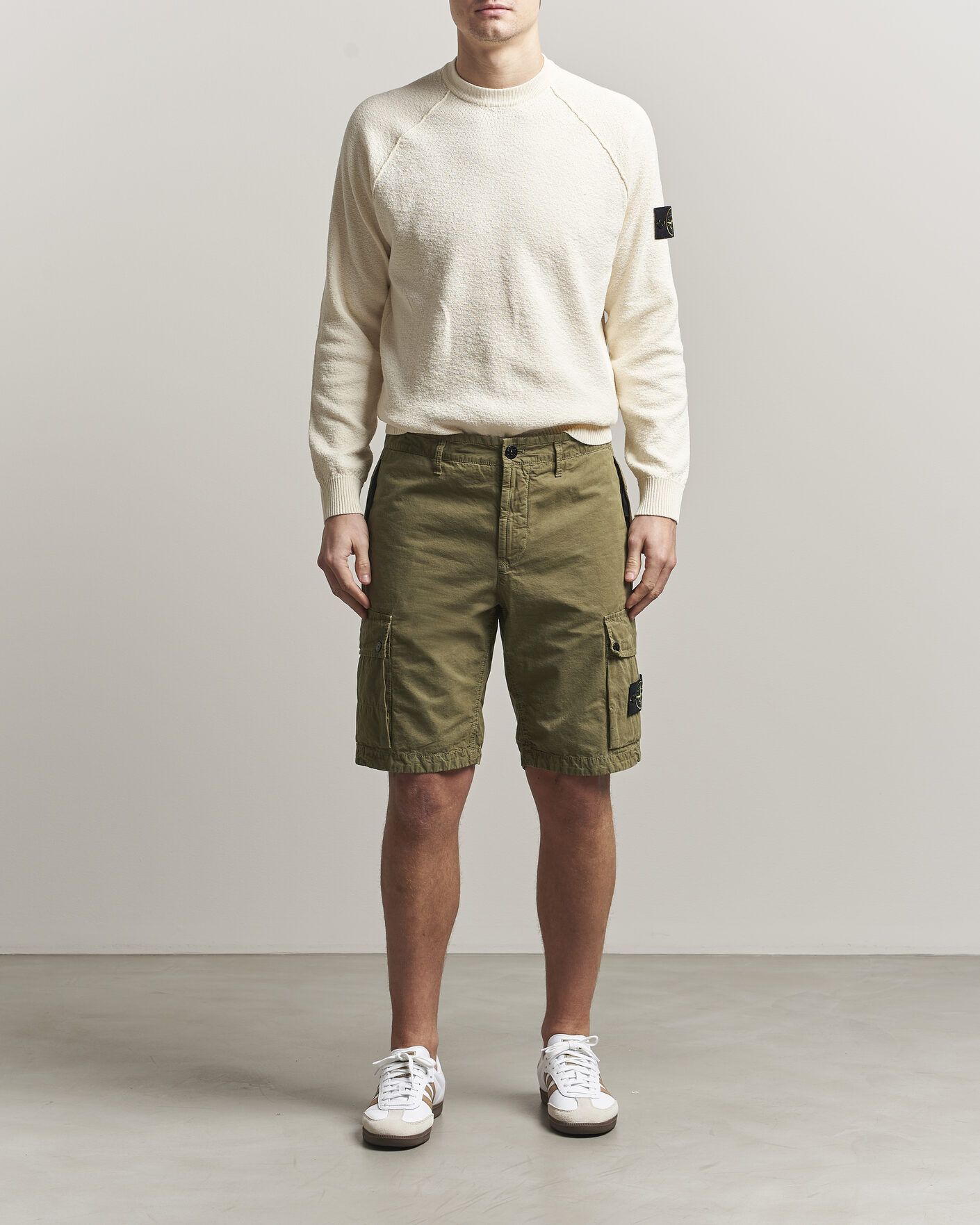 Men | Shorts | Stone Island | Brushed Cotton Canvas Cargo Shorts Military Green