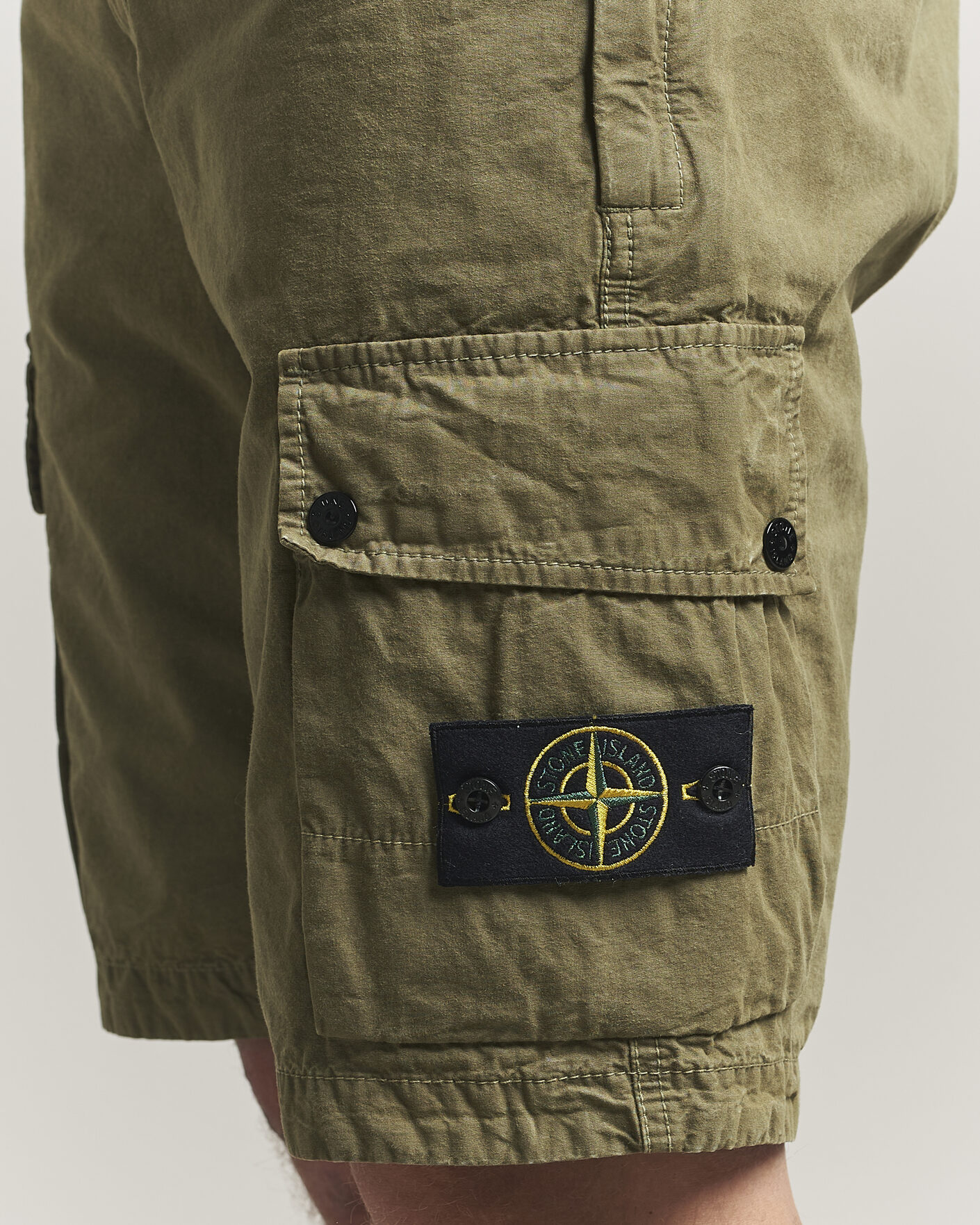 Men | Shorts | Stone Island | Brushed Cotton Canvas Cargo Shorts Military Green