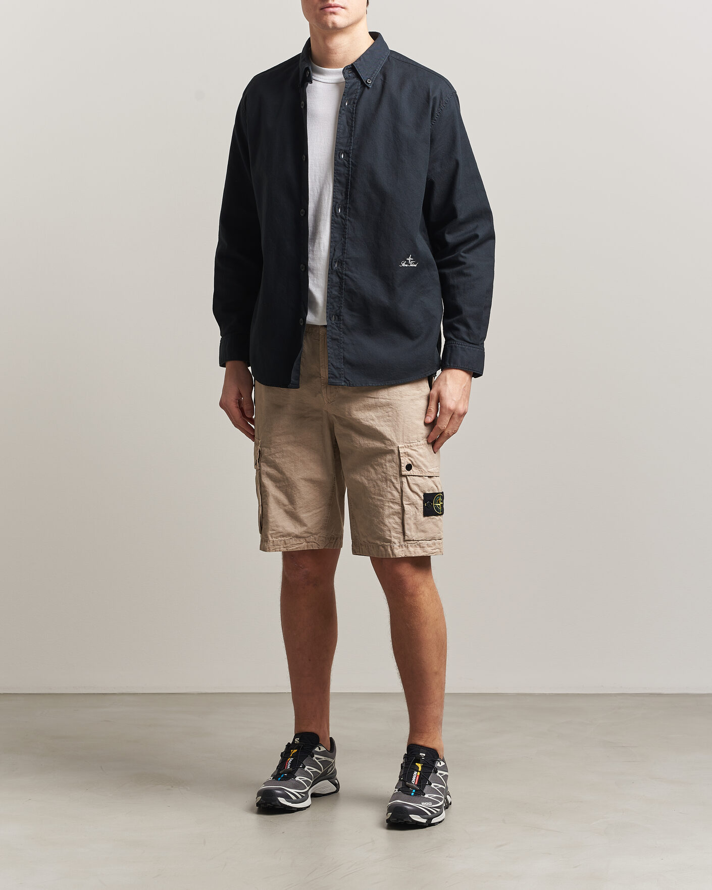 Men | Shorts | Stone Island | Brushed Cotton Canvas Cargo Shorts Desert
