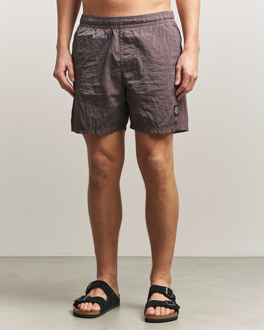 Men | Swimwear | Stone Island | Nylon Metal Econyl Swimshorts Purple Grey