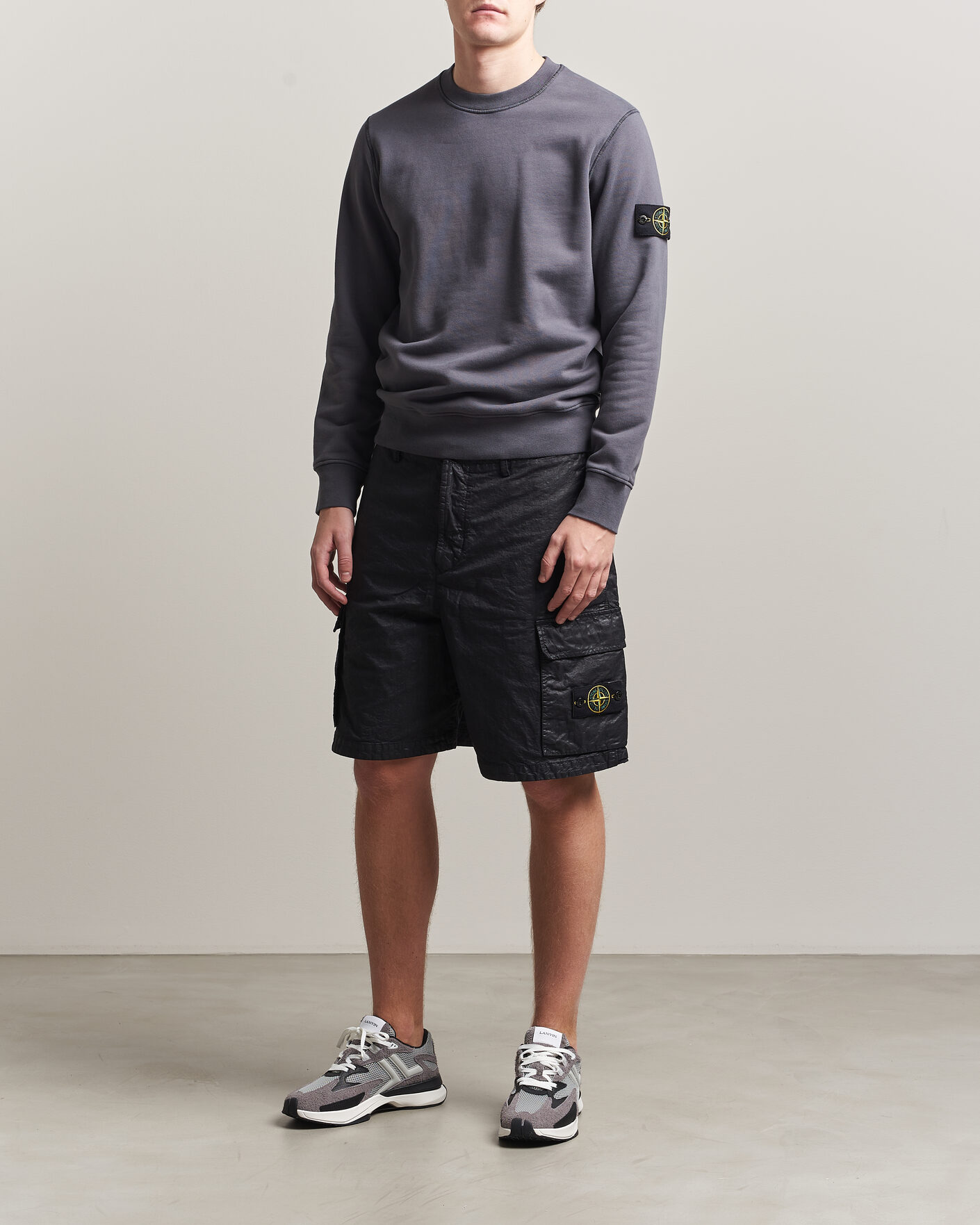 Men | Shorts | Stone Island | Nylon Panama Cargo Shorts Black