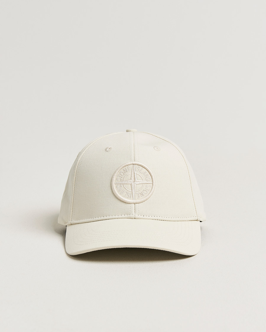 Stone Island Classic Cotton Logo Cap Ivory at CareOfCarl.com